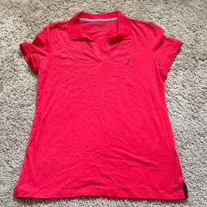 Nautica Women's Bright Red Short-Sleeve Polo